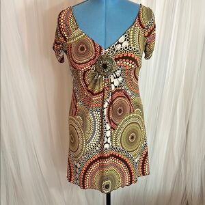 Heart Soul Brown Tan Graphic Tunic